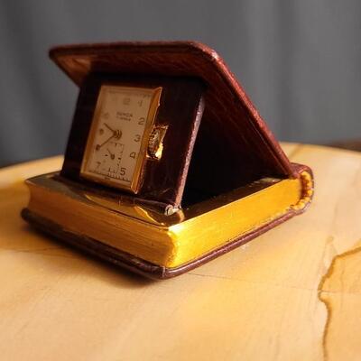Lot 58: Vintage Mini "Book of Time" Desk Clock Manual Wind