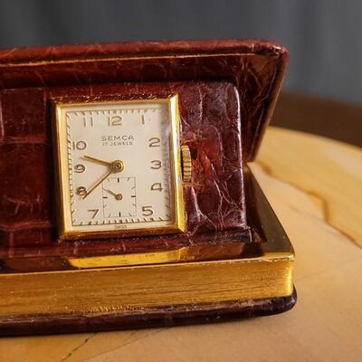 Lot 58: Vintage Mini "Book of Time" Desk Clock Manual Wind