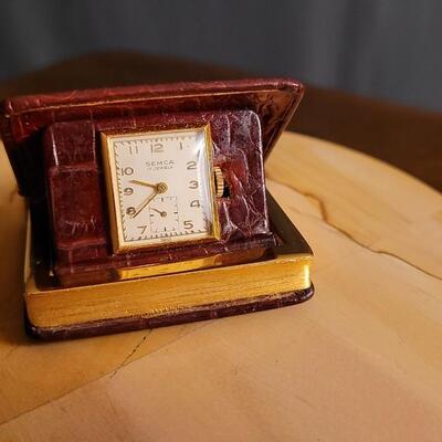 Lot 58: Vintage Mini "Book of Time" Desk Clock Manual Wind