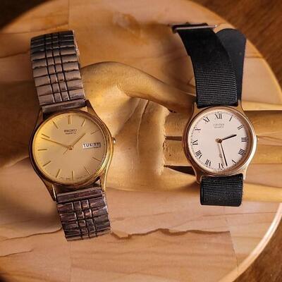 Lot 59: (2) Vintage Quartz Watches - Both Need Battery