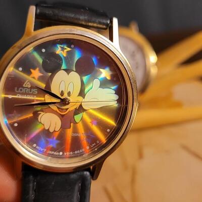 Lot 60: (2) Vintage LORUS Mickey Mouse Quartz Watches - Need Batteries