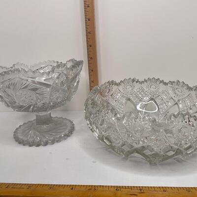 Beautiful Cut Crystal Bowl and Compote