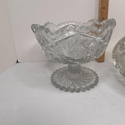 Beautiful Cut Crystal Bowl and Compote