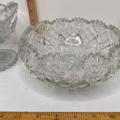 Beautiful Cut Crystal Bowl and Compote