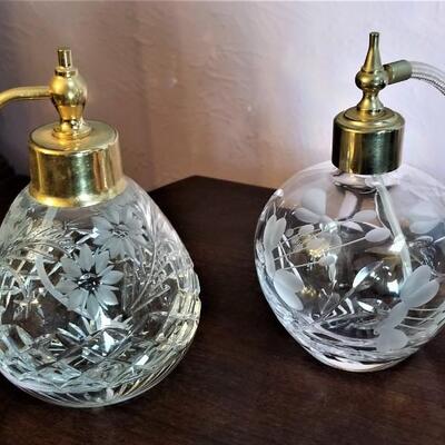 Lot #107  Two crystal perfume atomizers