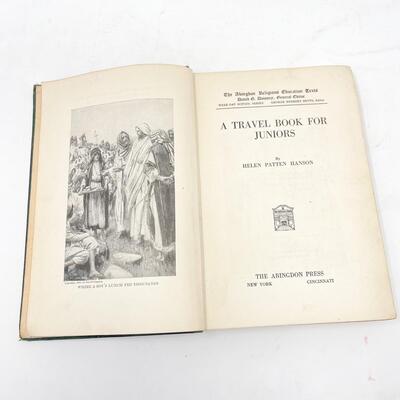 1922 â€œA TRAVEL BOOK FOR JUNIORSâ€ RELIGIOUS CHILDRENS HARDBACK BOOK