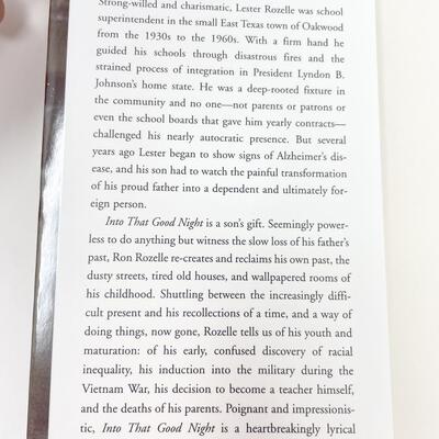 *1ST EDITION* â€œINTO THAT GOOD NIGHTâ€ BY RON ROZELLE HARDBACK BOOK