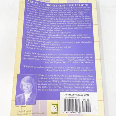 â€œTHE HIGHLY SENSITIVE PERSONâ€ BY ELAINE N. ARON PAPERBACK BOOK