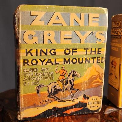 Lot 71: (2) Vintage Hardback Books: ZANE GREY'S Kong of the Mounted + BUCK ROGERS and the OVERTURNED WORLD