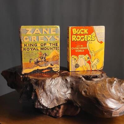 Lot 71: (2) Vintage Hardback Books: ZANE GREY'S Kong of the Mounted + BUCK ROGERS and the OVERTURNED WORLD