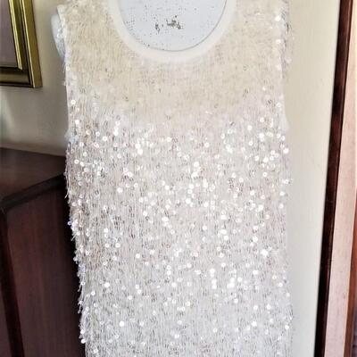 Lot #111  KATE SPADE Sequined Winter White Top