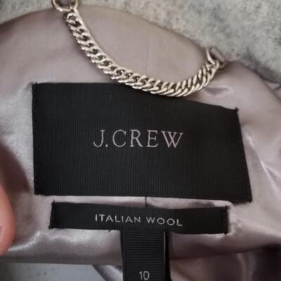 Lot #112  J. Crew Grey Italian Wool Coat - Size 10