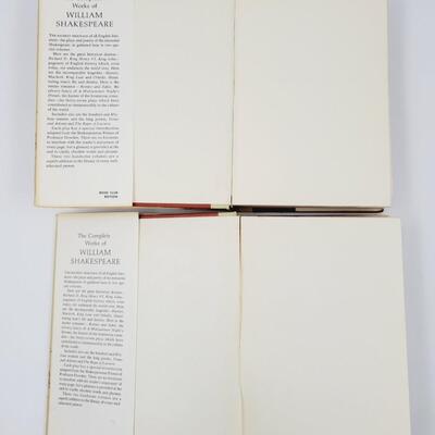 THE COMPLETE WORKS OF WILLIAM SHAKESPEARE VOL 1 & 2 BOOK CLUB EDITION HARDBACK BOOKS