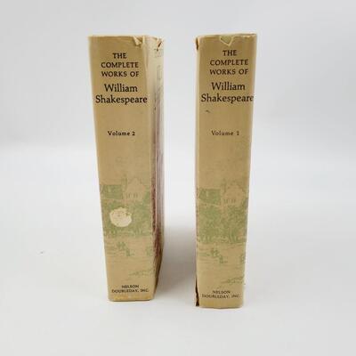 THE COMPLETE WORKS OF WILLIAM SHAKESPEARE VOL 1 & 2 BOOK CLUB EDITION HARDBACK BOOKS