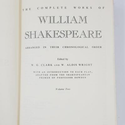 THE COMPLETE WORKS OF WILLIAM SHAKESPEARE VOL 1 & 2 BOOK CLUB EDITION HARDBACK BOOKS