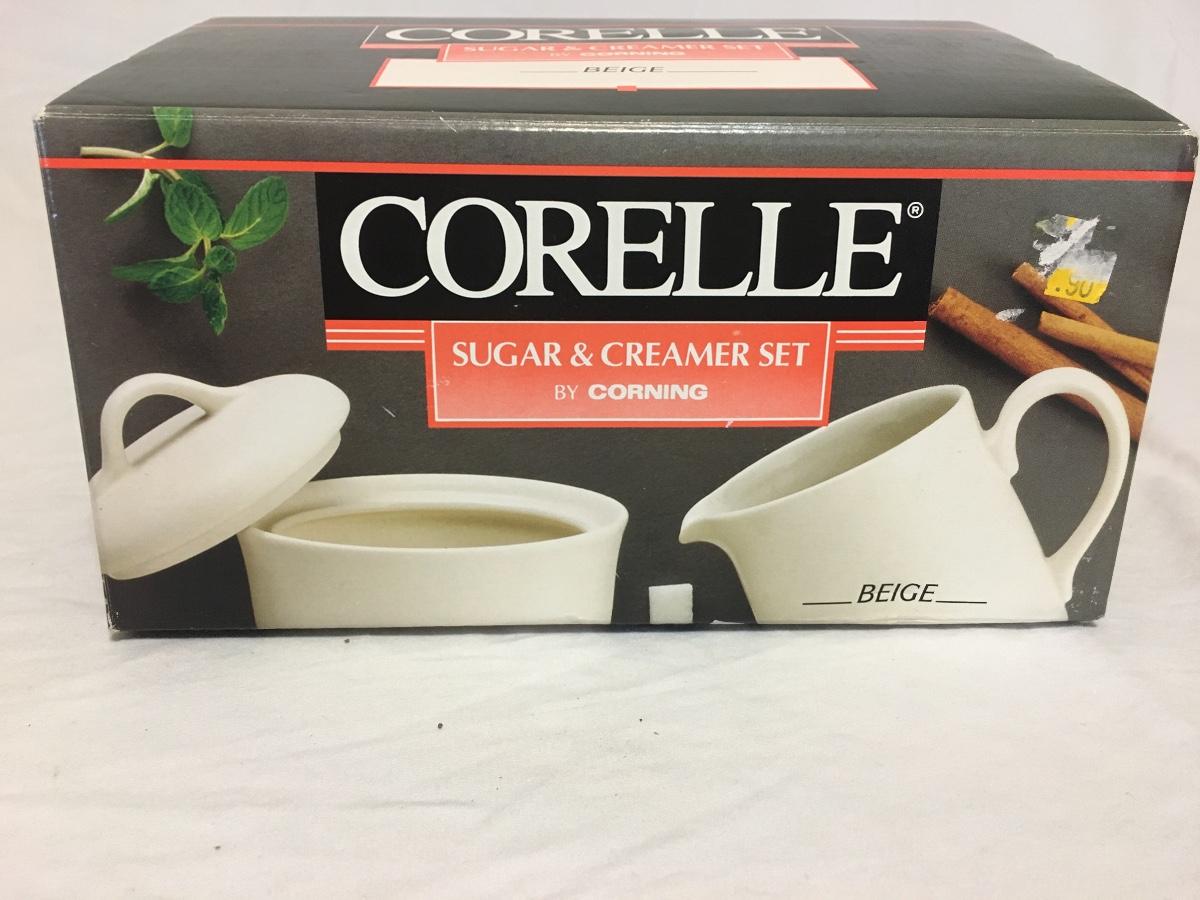 Corelle Dinnerware by Corning Beige Sugar & Creamer Set New
