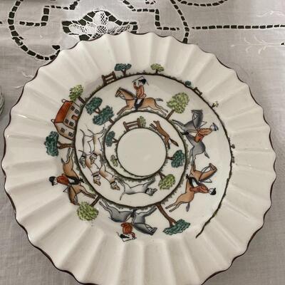 Staffordshire and Coalport Hunting Scene Fox Hunt Fine Bone China