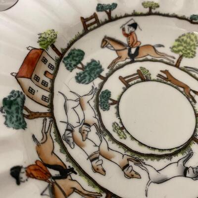 Staffordshire and Coalport Hunting Scene Fox Hunt Fine Bone China