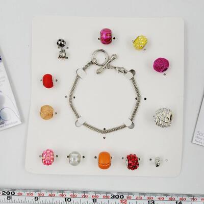 PANDORA STYLE BRACELECT W/ ADDITIONAL BEADS