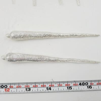 BEAUTIFUL GLITTER ICICLE ORNAMENTS 12PC