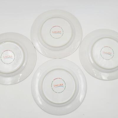 SAKURA "BREAKING THE ICE" DESSERT/ SALAD PLATE 4 SET