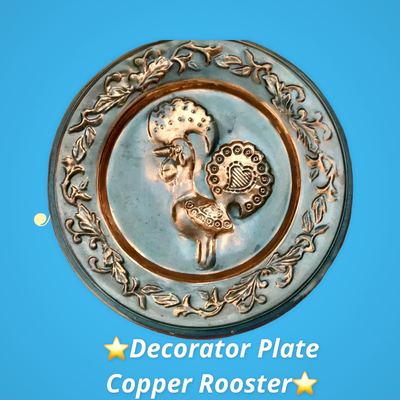 LOT 81: Decorator Copper Plate/Rooster ðŸ” Plate, Copper