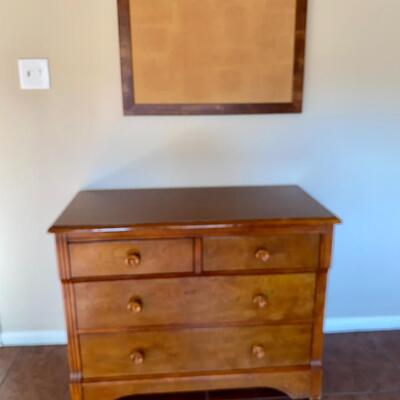 Solid oak queen bunkbed w/ full top bunk and twin trundle