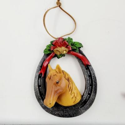 HOLIDAY HORSE THEMED ORNAMENTS 3PC