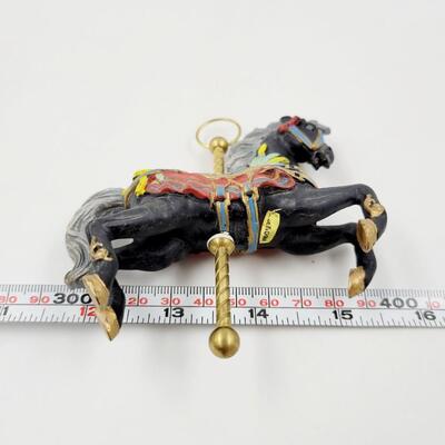 BLACK CAROUSEL HORSE ORNAMENT