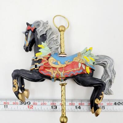 BLACK CAROUSEL HORSE ORNAMENT