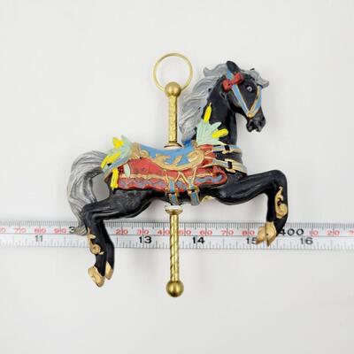 BLACK CAROUSEL HORSE ORNAMENT