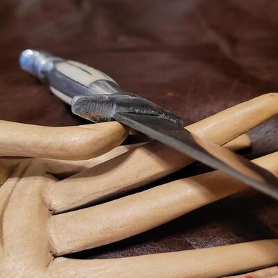 Lot 90: Vintage Handcrafted Made in Mexico Boot or Belt Dagger Knife w/ Leather Sheath