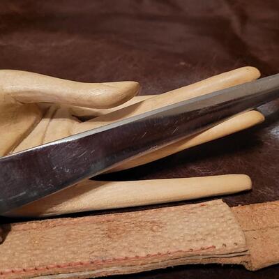 Lot 90: Vintage Handcrafted Made in Mexico Boot or Belt Dagger Knife w/ Leather Sheath