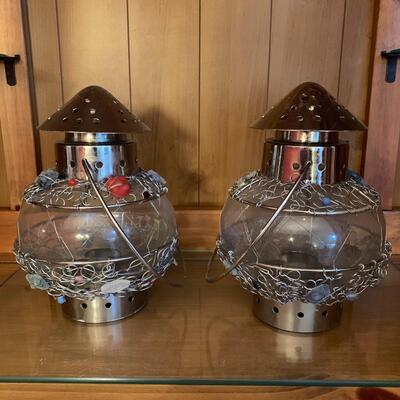 Pair Of Wire Wrapped Lanterns (DR-JS)