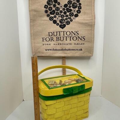 Tote and Basketweave yellow purse with Holly Hobby Scene