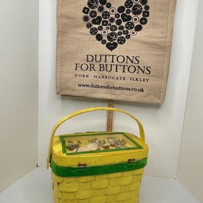 Tote and Basketweave yellow purse with Holly Hobby Scene