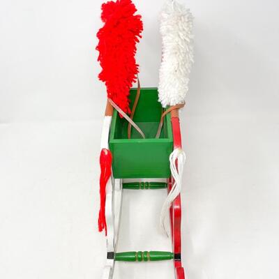 FESTIVE WOODEN ROCKING HORSE W/ PLANTER/BOX