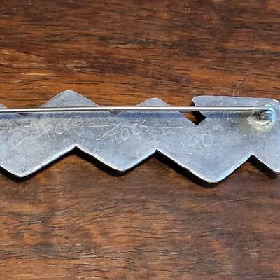 Lot 94: Vintage 1980's Rare HEATHER HICKS Turquois & Sterling Arrow Brooch Made in Taos