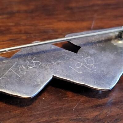 Lot 94: Vintage 1980's Rare HEATHER HICKS Turquois & Sterling Arrow Brooch Made in Taos
