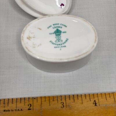 Box with lid, large and small trinket boxes, dish, new wash cloth bunny