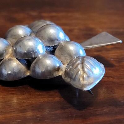 Lot 95: Vintage Pre-1948 Mexican Silver Grape Brooch