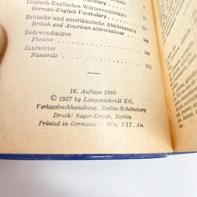 1960 MINI ENGLISH TO GERMAN TRANSLATION BOOK