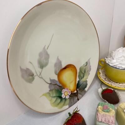 Assorted Plates and faux petit fours and sweets