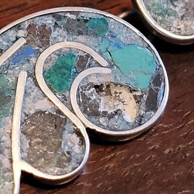 Lot 96: Vintage Mexican D.F. (Mexico City) Inlayed Sterling Necklace and Bracelet Set Signed J.R.