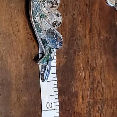 Lot 96: Vintage Mexican D.F. (Mexico City) Inlayed Sterling Necklace and Bracelet Set Signed J.R.