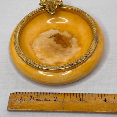 Metalware, napkin rungs, saucers, miniature animals, glass dish with lid