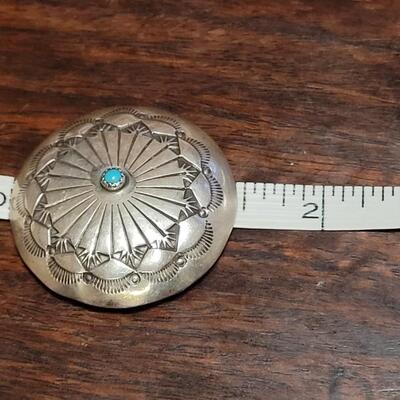 Lot 98: Vintage Native American 1.5" Turquois and Sterling Silver Button Covers