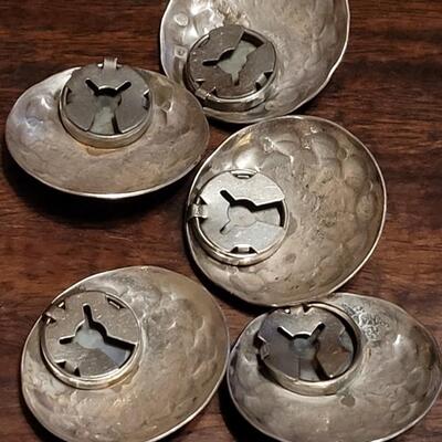 Lot 98: Vintage Native American 1.5" Turquois and Sterling Silver Button Covers