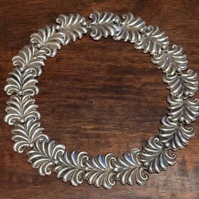Lot 99: Vintage Pre-1948 TAXCO Sterling Necklace, Bracelet & Earrings Set