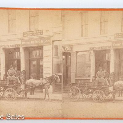 STEREOVIEW - HORSE and WAGON STREET SCENE